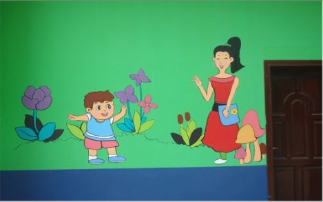 桑植幼儿园形象墙彩绘